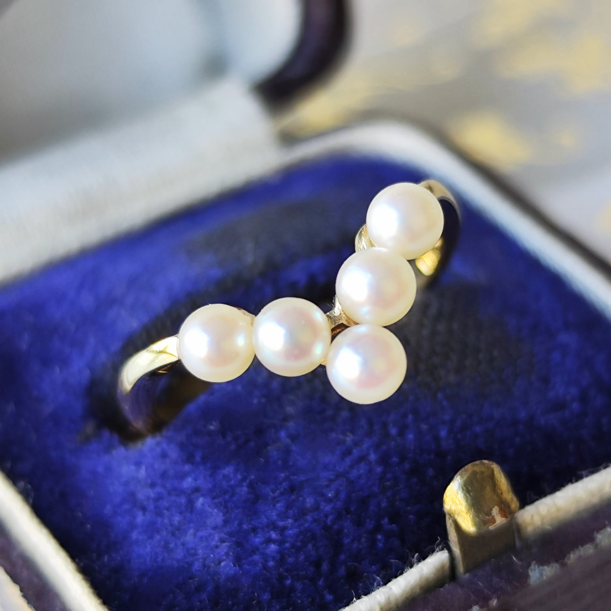 MIKIMOTO ミキモト あこや真珠 ベビーパールV字リング