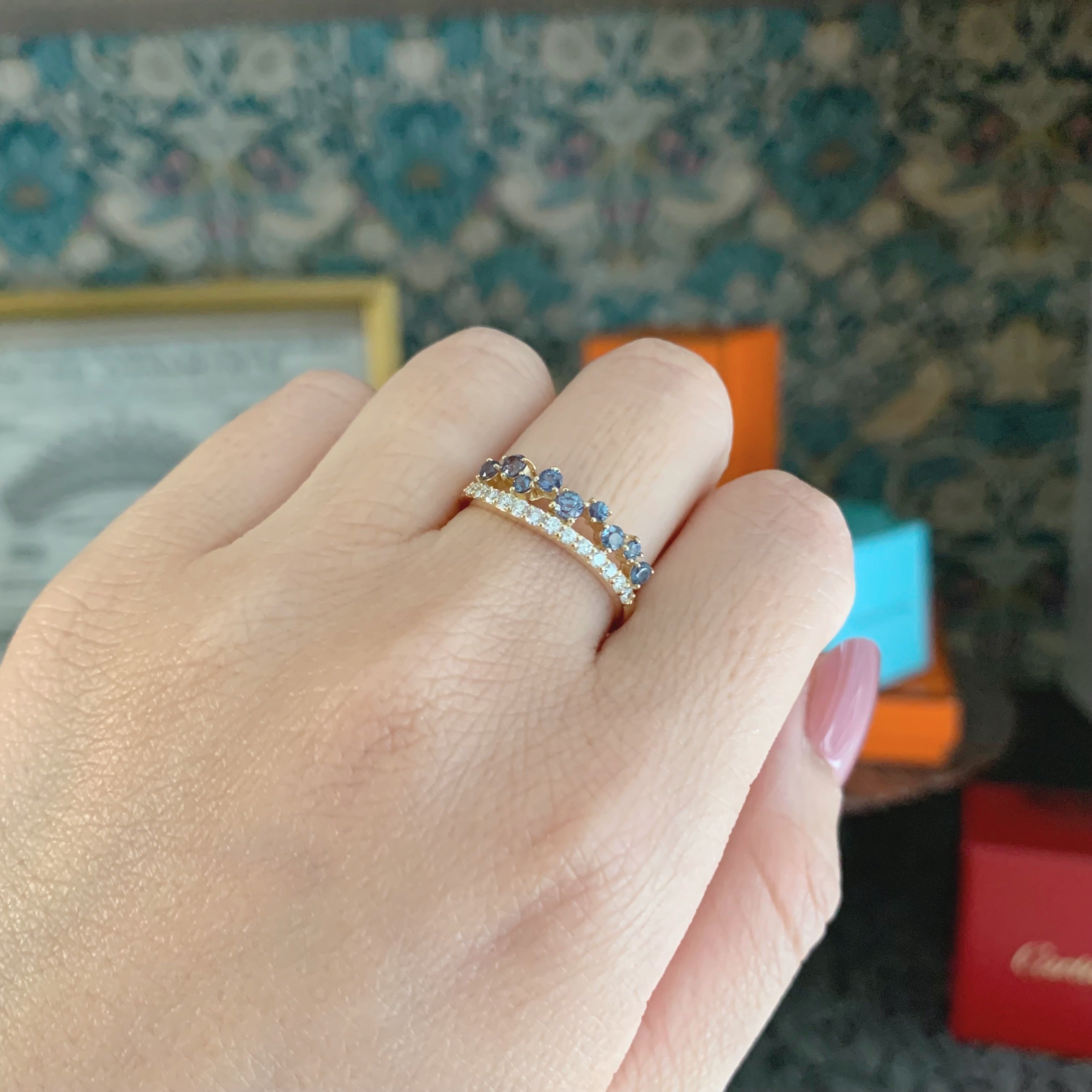 天然アレキサンドライト 0.49ct 天然ダイヤモンド リング – Mico宝飾店