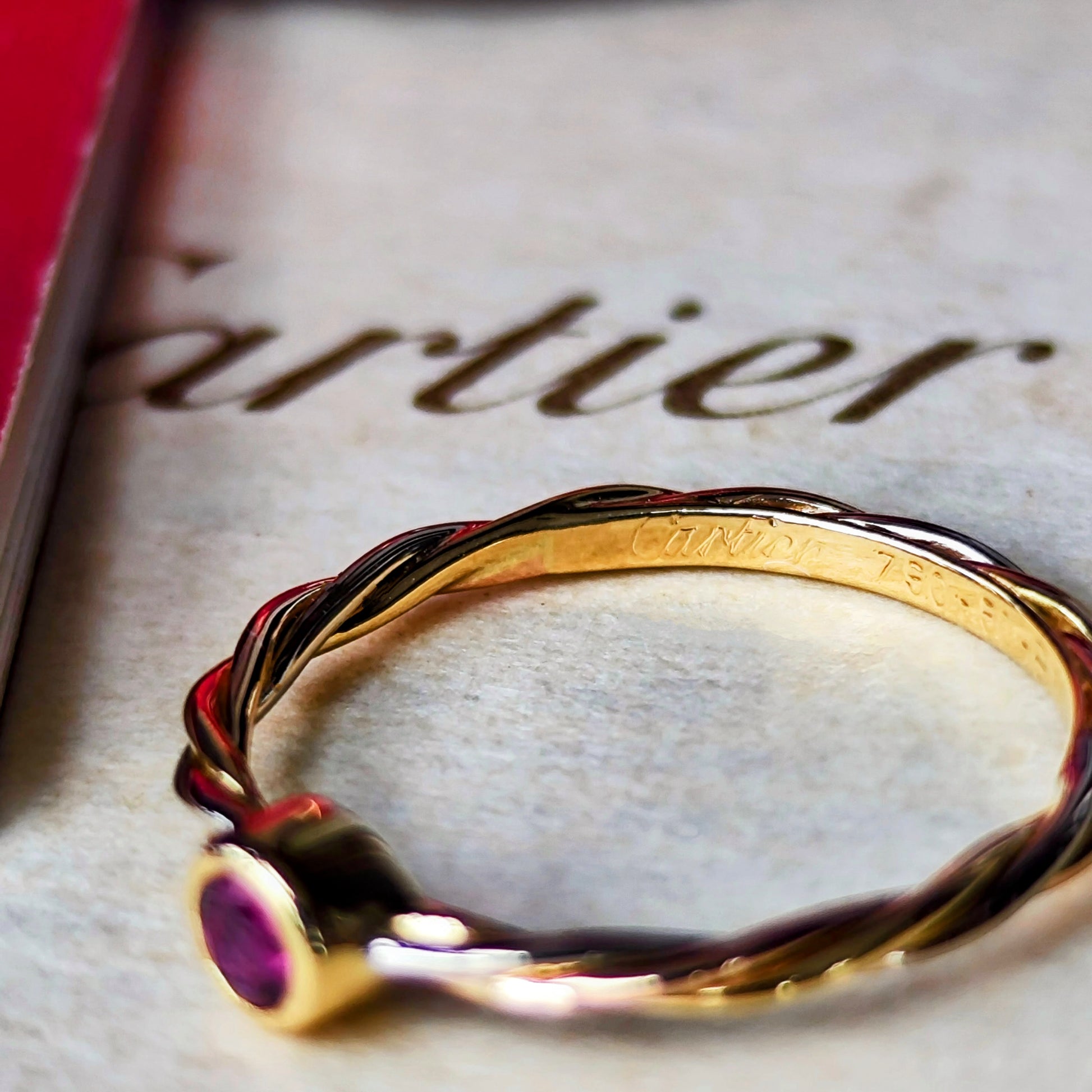 Cartier カルティエ スリーカラーツイストリング ルビー 50