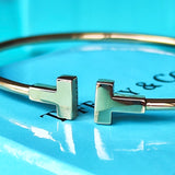 TIFFANY &Co ティファニー Tワイヤー バングル 18金PG