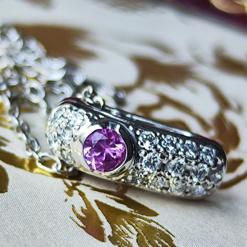 MIKIMOTO ミキモト 天然ピンクサファイア 天然ダイヤモンド ネックレス