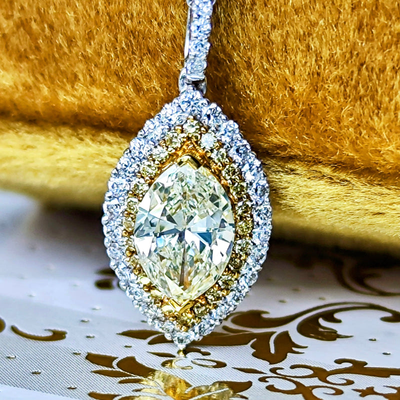 【イエローダイヤ】天然ダイヤモンド ネックレス 18金