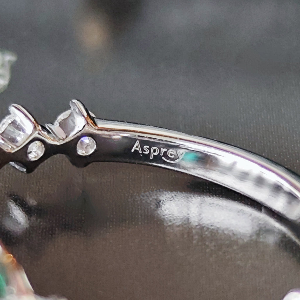Asprey アスプレイ 天然エメラルド 天然ダイヤモンド リング