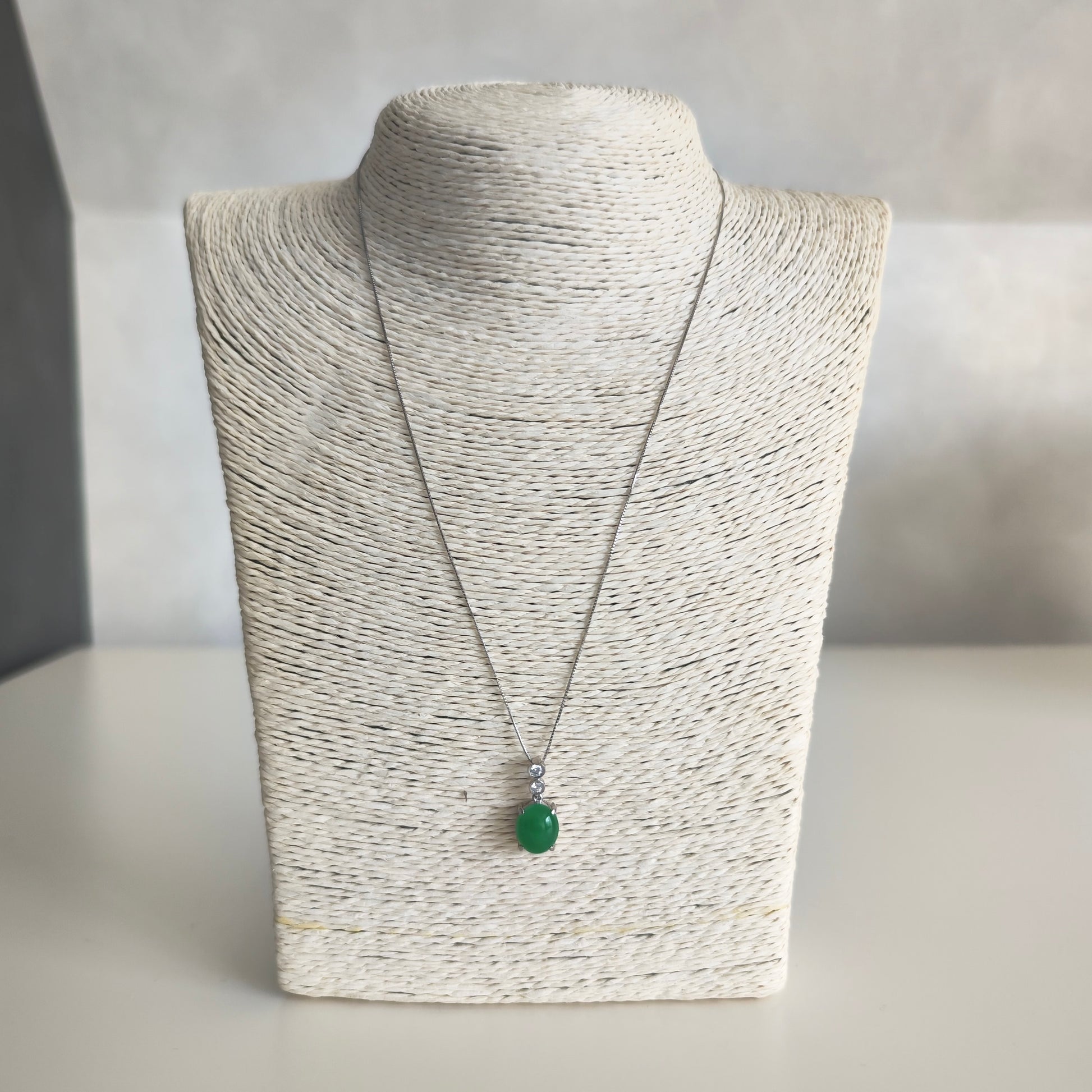 天然翡翠 天然ダイヤモンド ネックレス