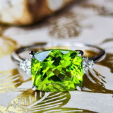 【パキスタン産】天然ペリドット 天然ダイヤモンド リング
