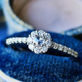 【ローズカット】天然ダイヤモンド プラチナリング