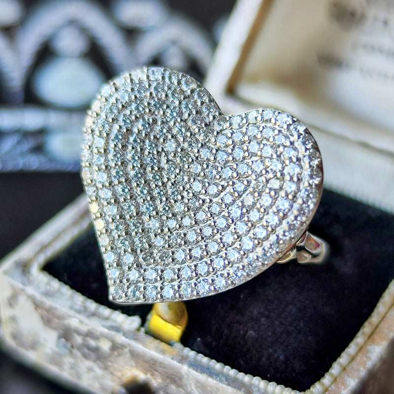 【全石 ハート&キューピッド】天然ダイヤモンド ハートモチーフ 1.90ct リング