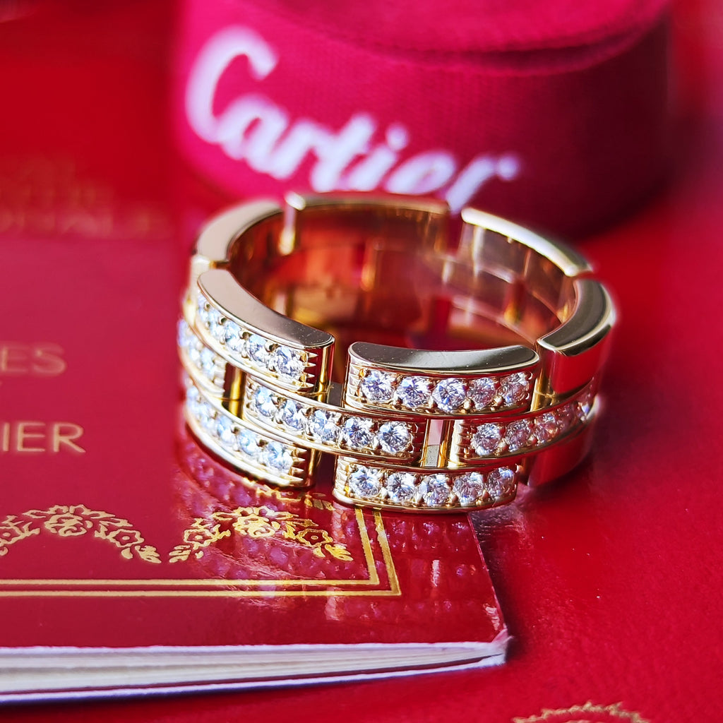 Cartier カルティエ マイヨンパンテール
3連 ハーフダイヤ 18金YG 57