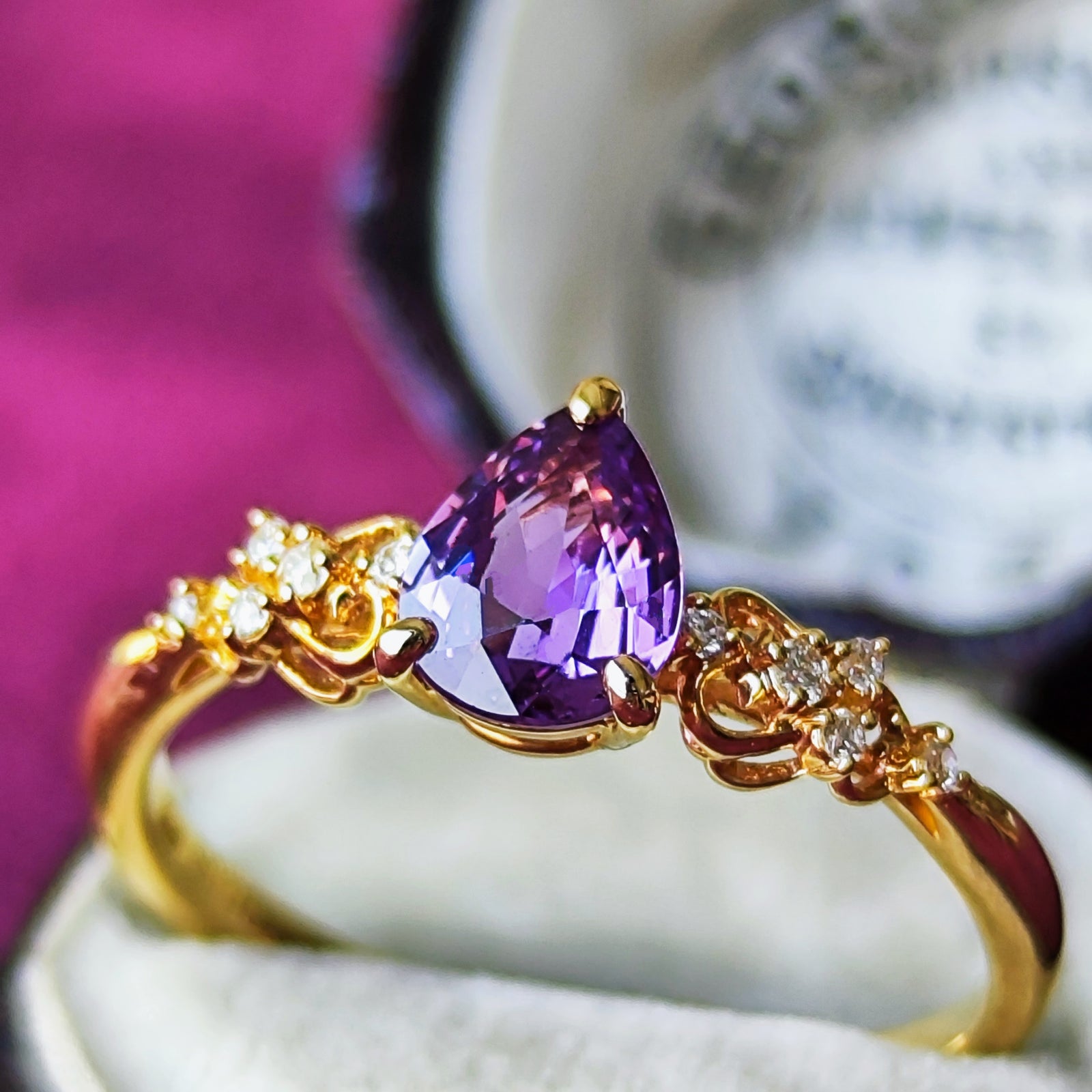 天然パープルサファイア 天然ダイヤモンド リング – Mico宝飾店