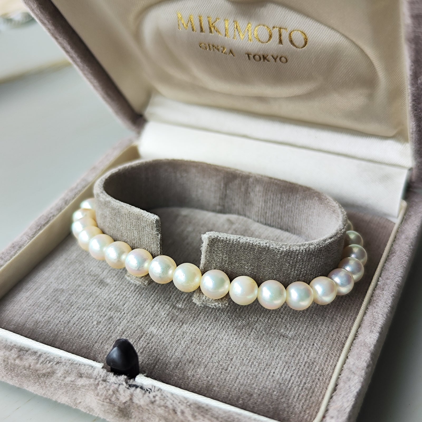 MIKIMOTO K18YG アコヤ真珠ブレスレット ミキモト K18YG アコヤ真珠 ブレスレット 径約 5.7-5.9mm ハート