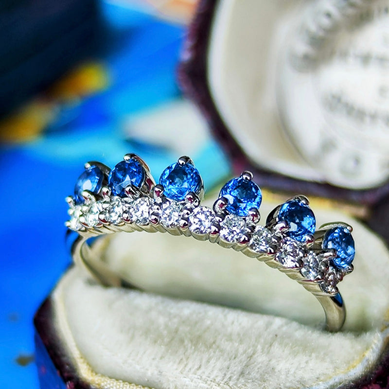 【レアストーン】天然コバルトブルースピネル 天然ダイヤモンド リング