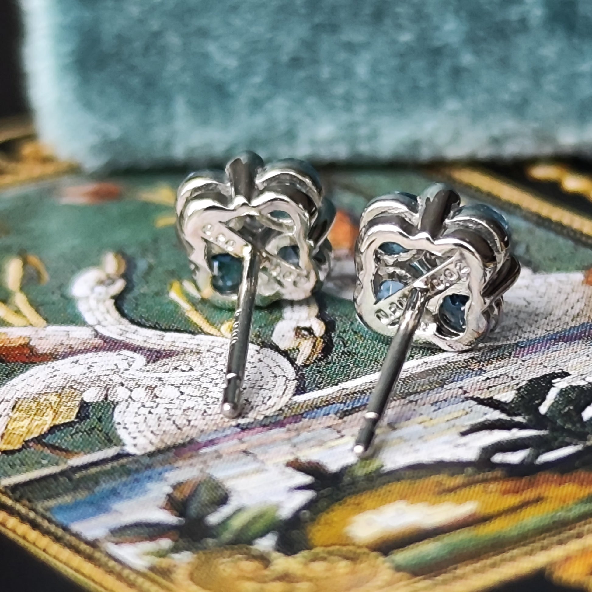 【サンタマリア】天然アクアマリン 天然ダイヤモンド プラチナピアス