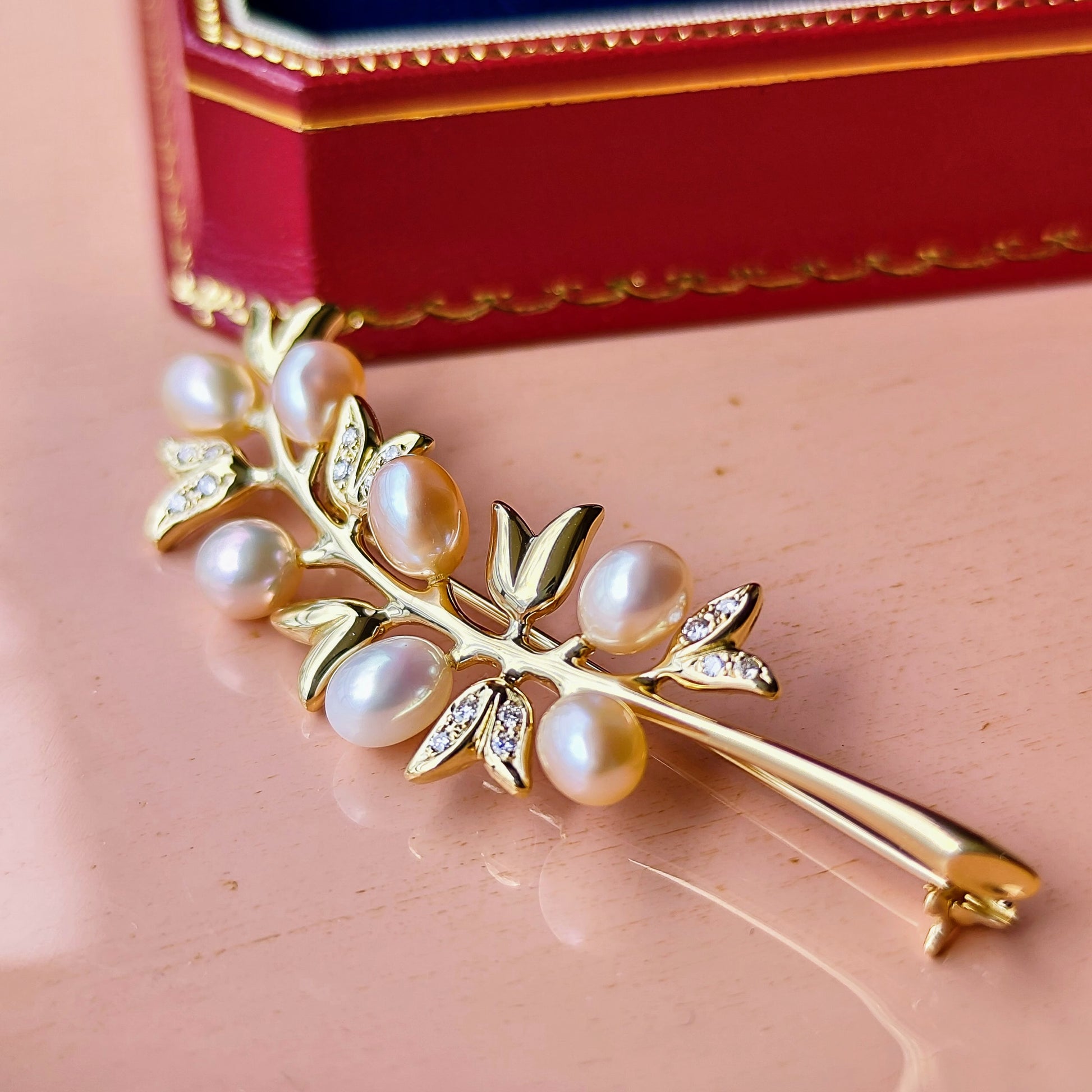 MIKIMOTO ミキモト 淡水真珠 18金ブローチ