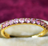 天然パパラチアサファイア ハーフエタニティリング