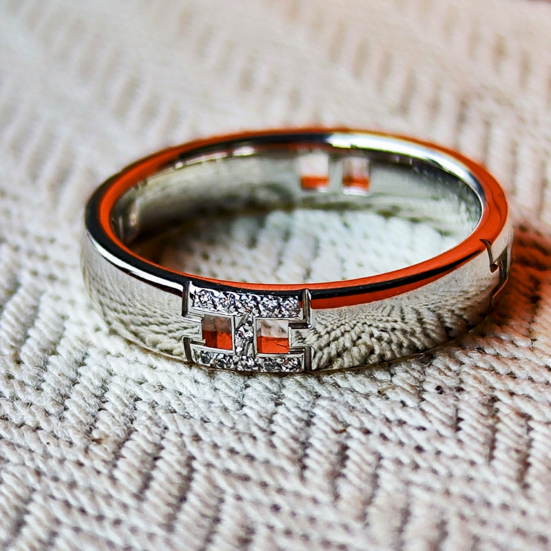 HERMES エルメス ヘラクレス ダイヤモンド 18金WG 6号