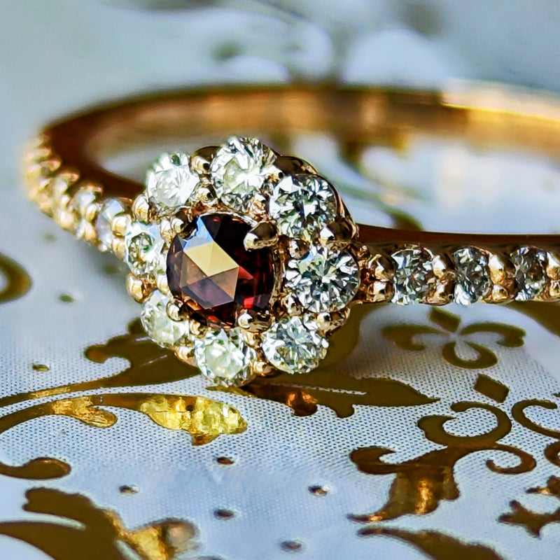 【ローズカット】天然ブラウンダイヤモンド 天然ダイヤモンド リング