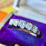 【三越百貨店】天然ダイヤモンド 1.0ct ヴィンテージリング 一文字