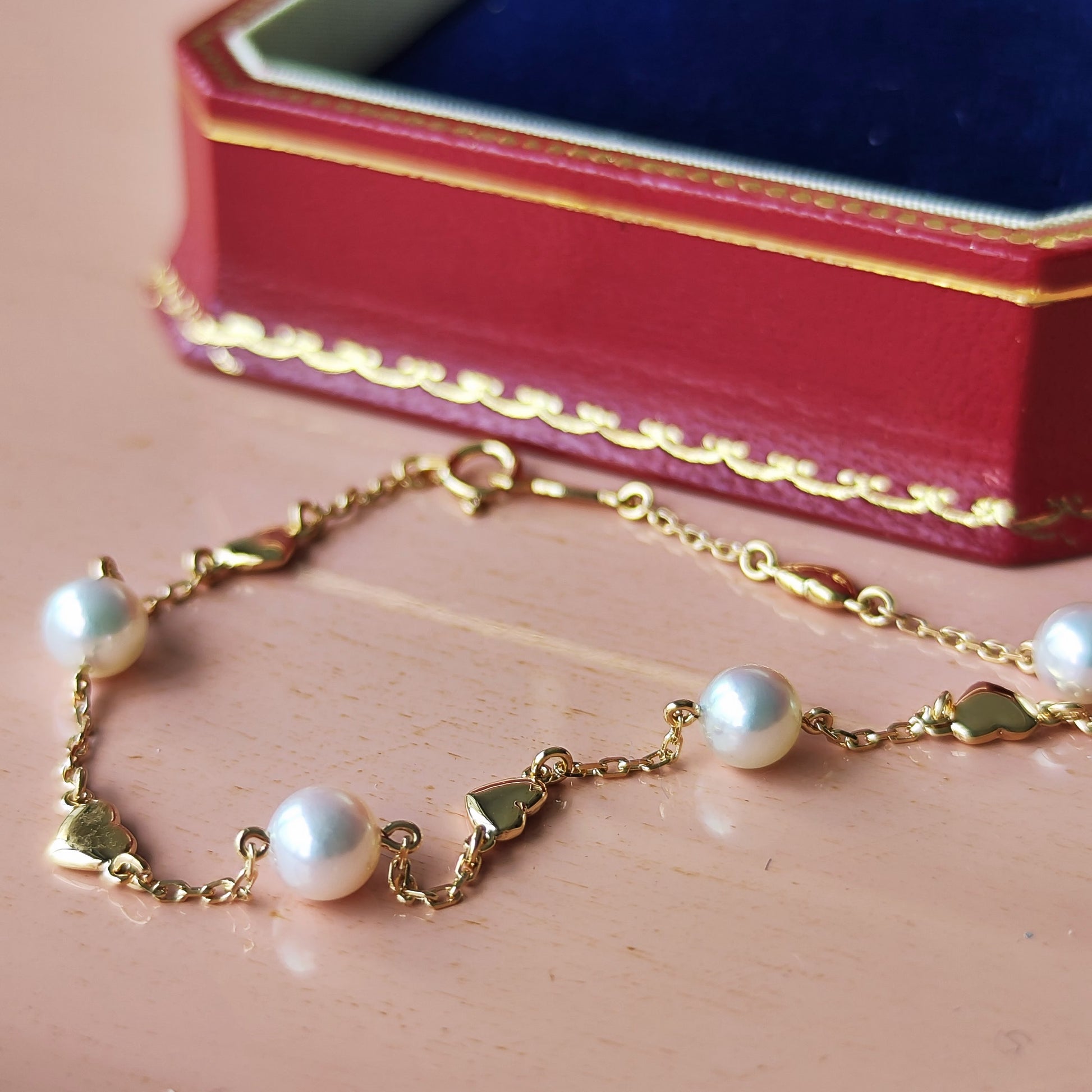 MIKIMOTO ミキモト あこやベビーパール ハートモチーフ ブレスレット