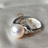 MIKIMOTO ミキモト あこや真珠 天然ダイヤモンドリング