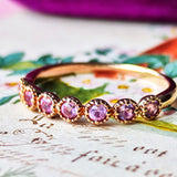 天然パパラチアサファイア ハーフエタニィリング