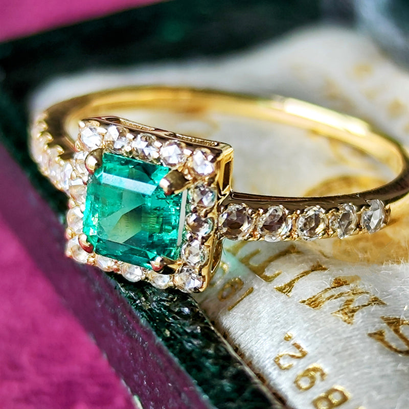 18金 K18天然エメラルド0.6ct天然ダイヤモンド リング 指輪 約10号半 最終値下げ】 K18 10金 エメラルド ダイヤモンド リング 指輪