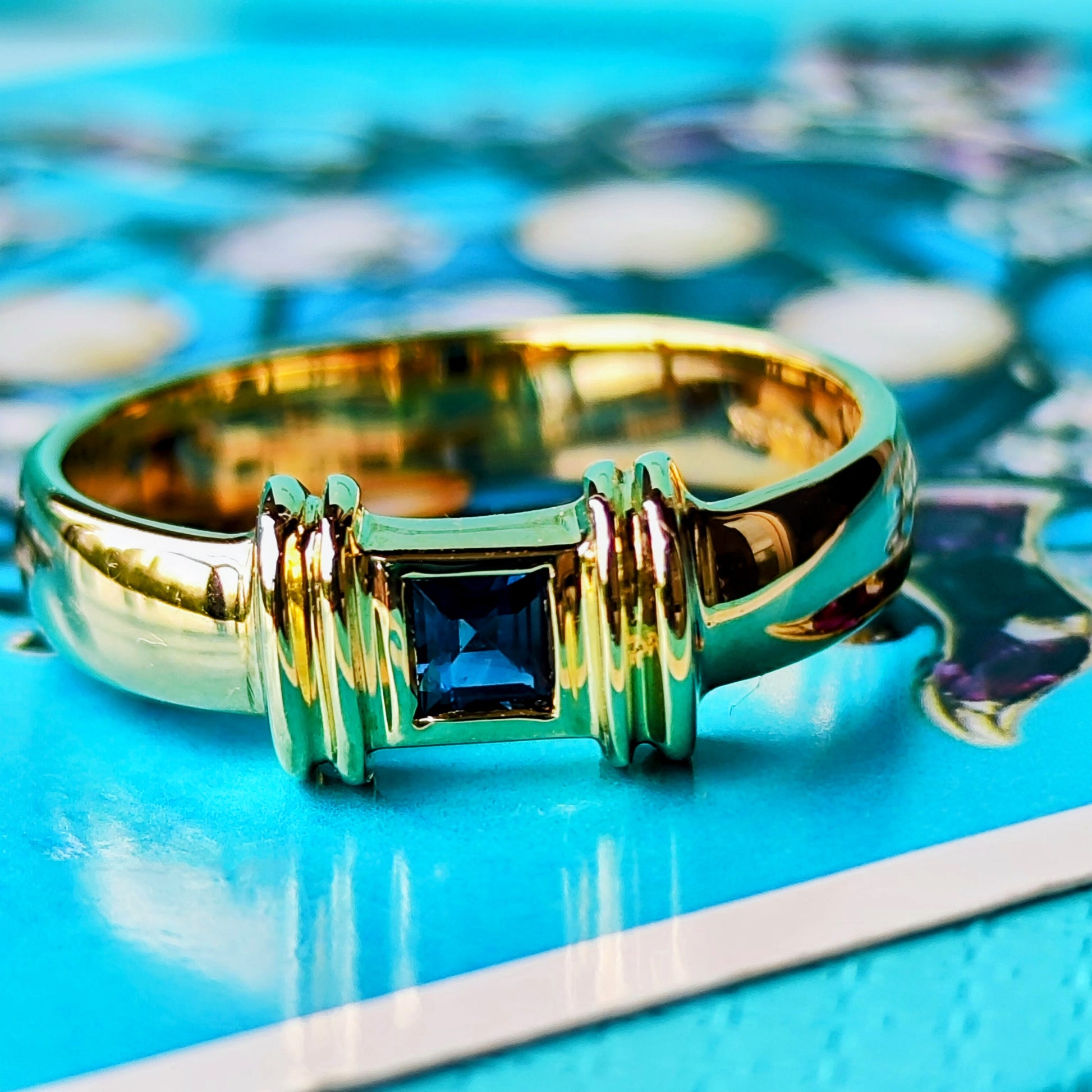 TIFFANY &Co ティファニー スタッキングリング サファイア 18金 12号