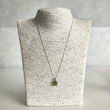 【パキスタン産】天然ペリドット 天然ダイヤモンド プラチナネックレス