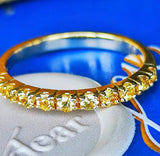 【神様の宿る石】天然イエローサファイア プクラジ ハーフエタニティリング