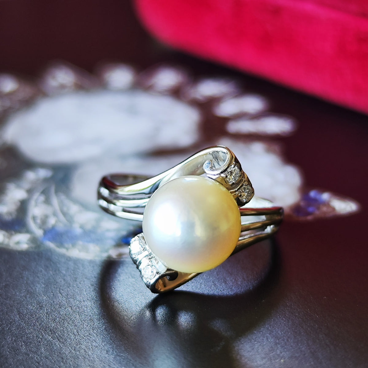 [Vintage MIKIMOTO] MIKIMOTO Akoya Pearl 14K WG Ring