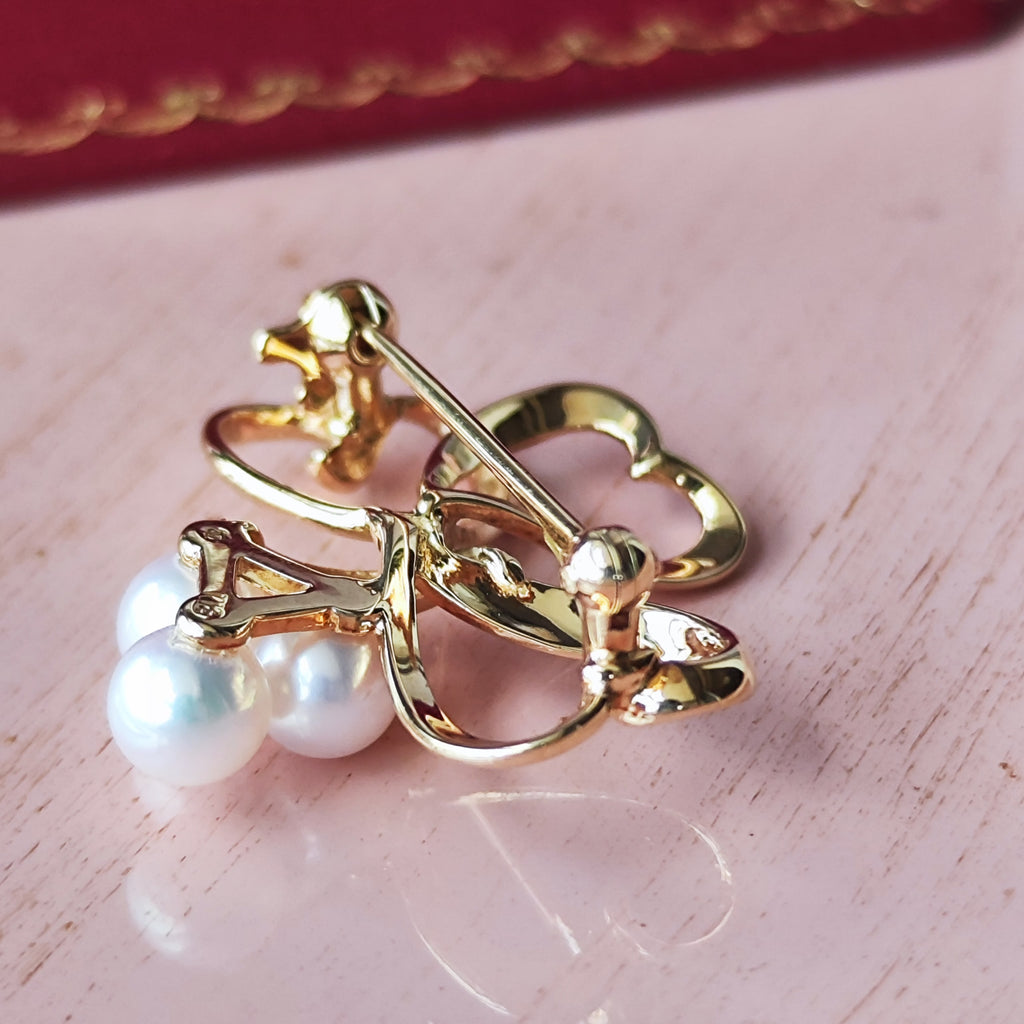 MIKIMOTO ミキモト あこや真珠 ブローチ 18金