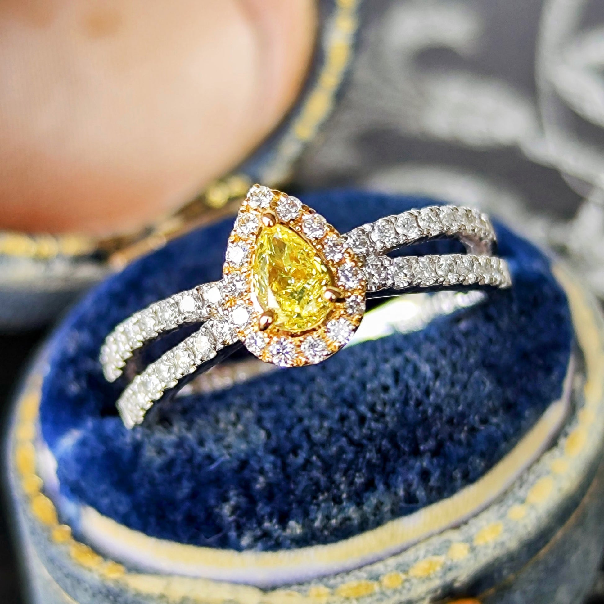 【イエローダイヤ】天然ダイヤモンド FANCY INTENSE YELLOW リング