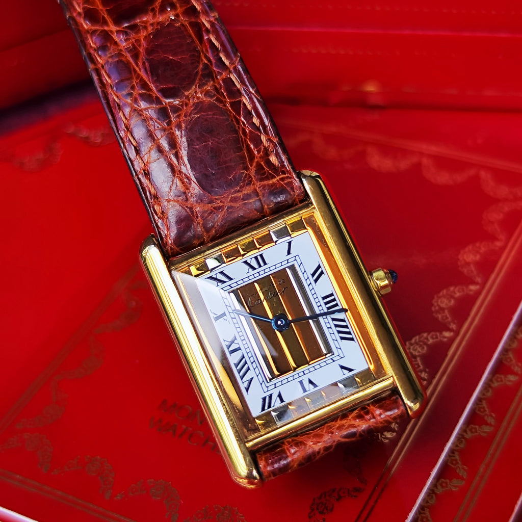 Cartier カルティエ マストタンク LMトリニティミラー文字盤 クォーツ腕時計