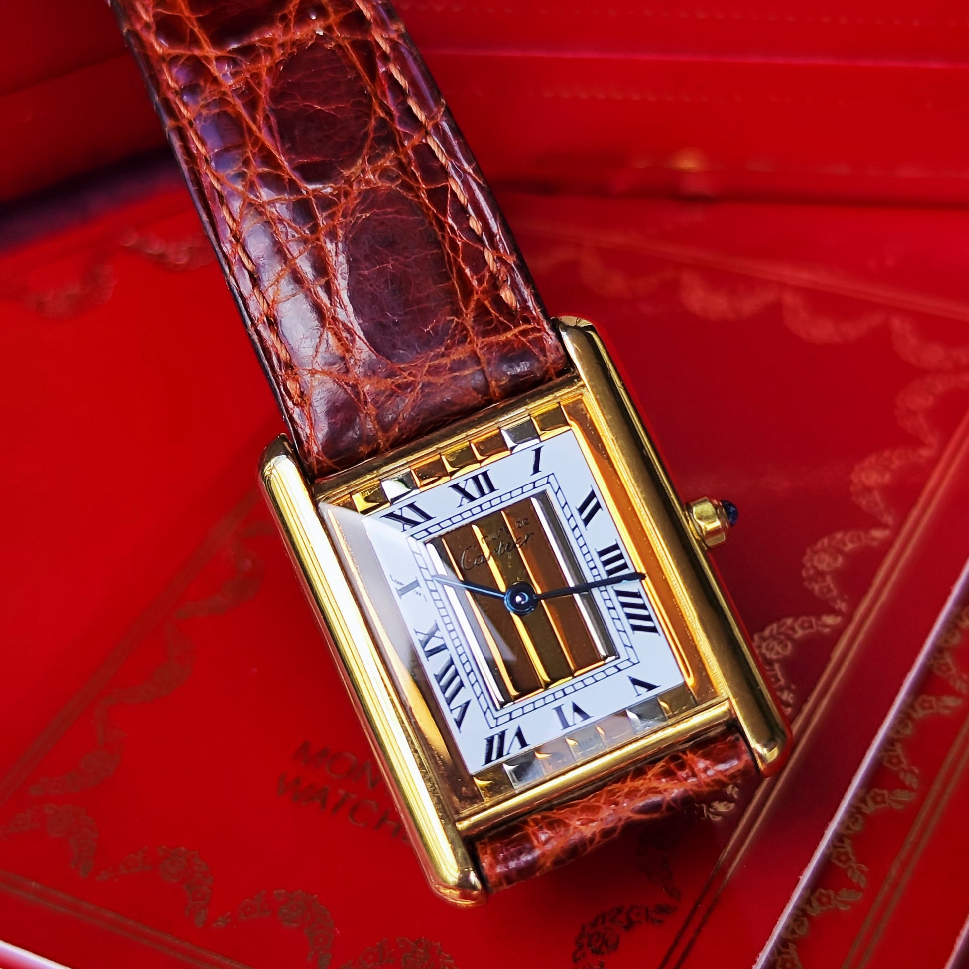 Cartier カルティエ マストタンク LMトリニティミラー文字盤 クォーツ腕時計