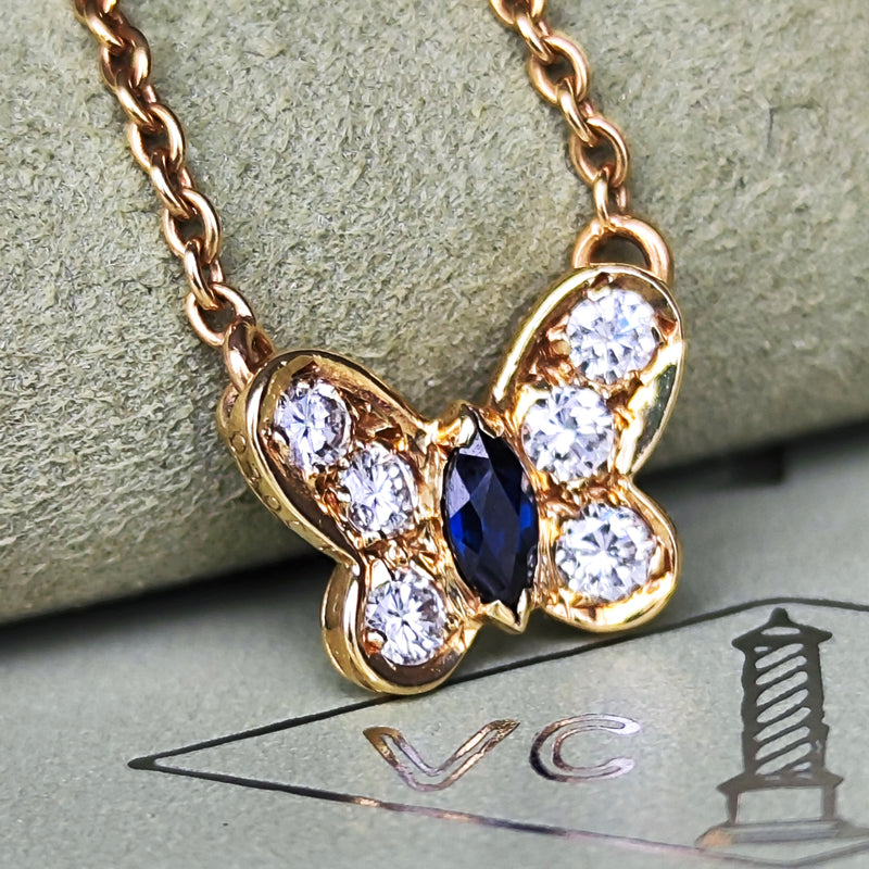 Van Cleef & Arpels ヴァンクリーフ&アーペル パピヨン ネックレス ダイヤモンド サファイア