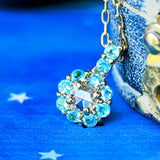 【ローズカット】天然パライバトルマリン 天然ダイヤモンド 18金 ネックレス