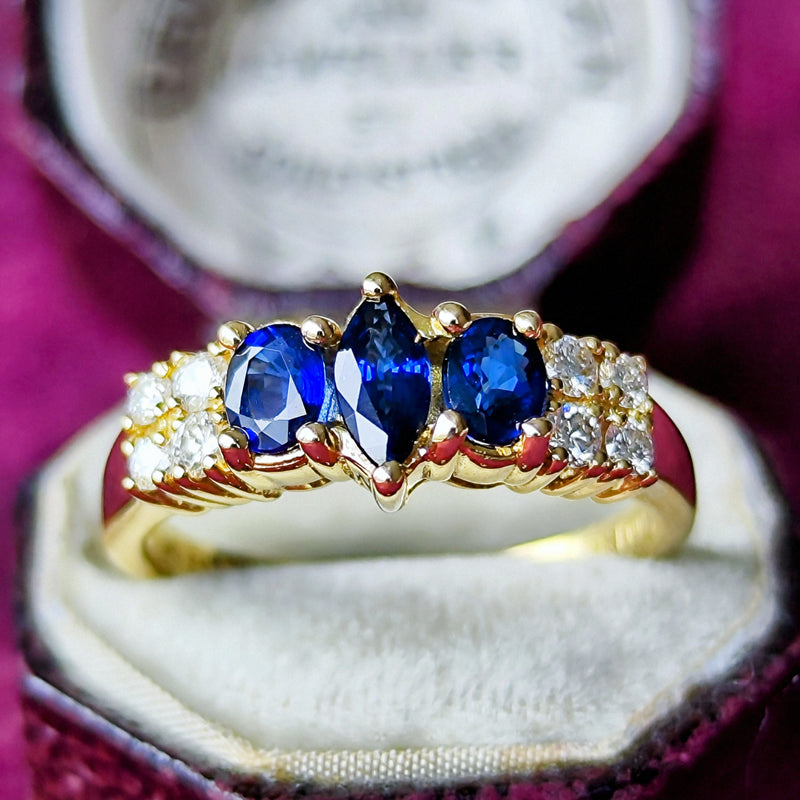 MIKIMOTO ミキモト 天然サファイア 天然ダイヤモンド リング
