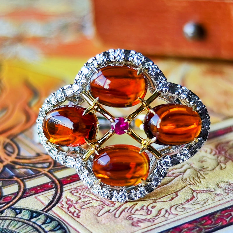 TASAKI 田崎真珠 天然マディラシトリン 天然ダイヤモンド リング