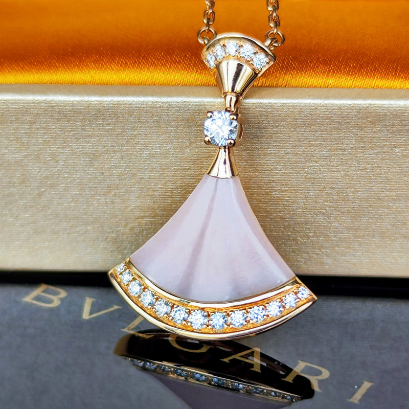 BVLGARI ブルガリ DIVAS' DREAM ディーヴァ ドリーム ピンクオパール ダイヤモンド ネックレス 18金PG