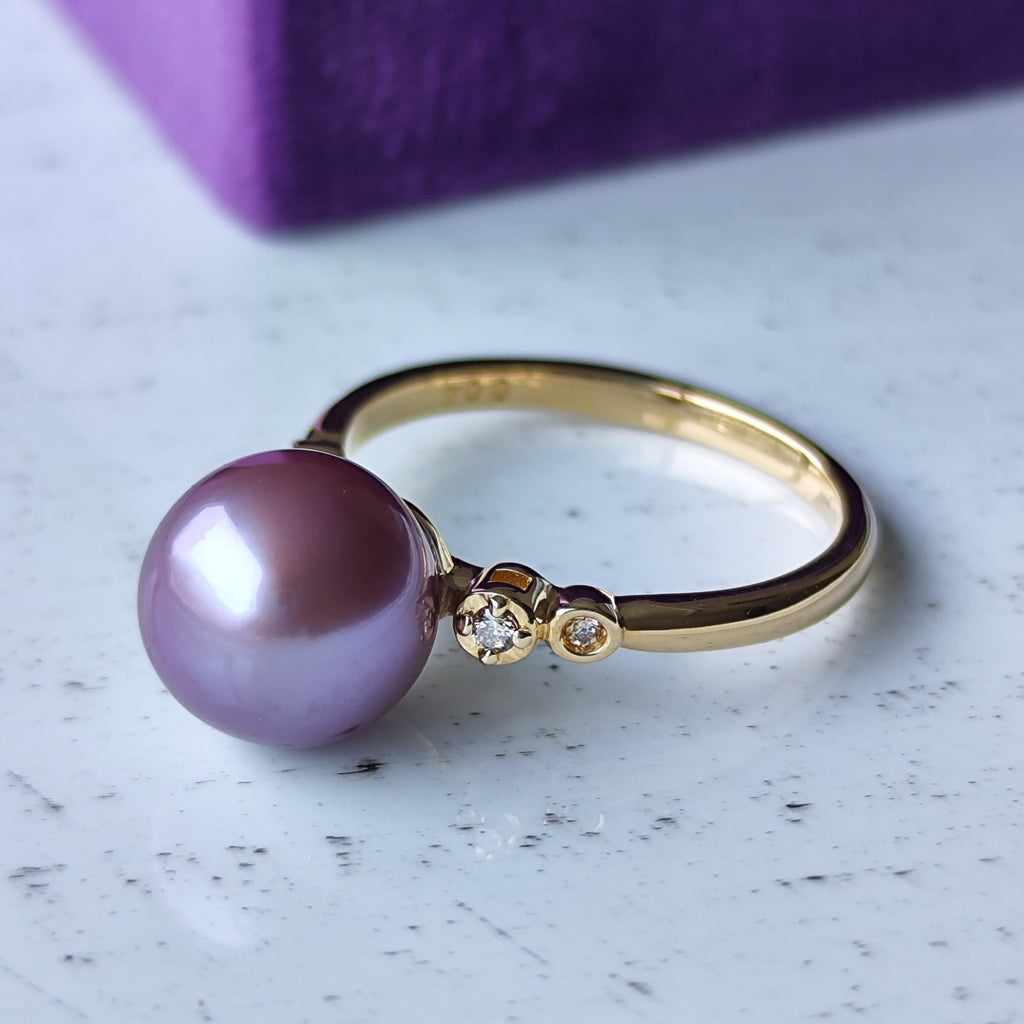 【限定品】紫陽花パール 天然ダイヤモンドリング