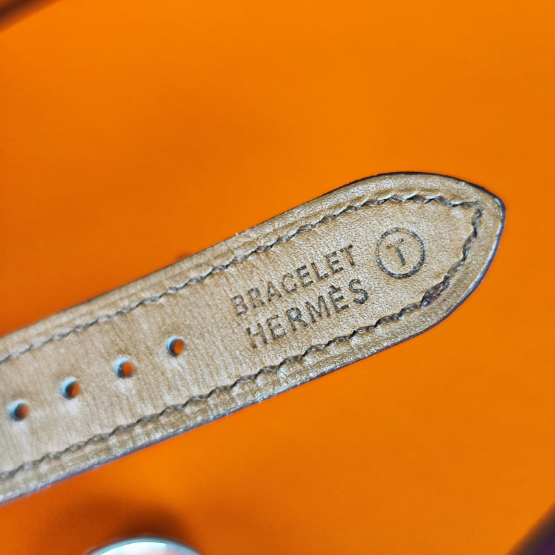 【ボーイズサイズ】HERMES エルメスセリエ オーストリッチ クォーツ腕時計