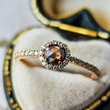 【ローズカット】天然ブラウンダイヤモンド リング