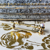 MIKIMOTO ミキモト 鍵と羽のモチーフ あこや真珠 18金 ブローチ