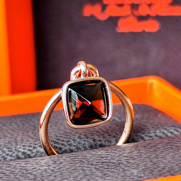 HERMES エルメス スモーキークォーツ 18金PG リング