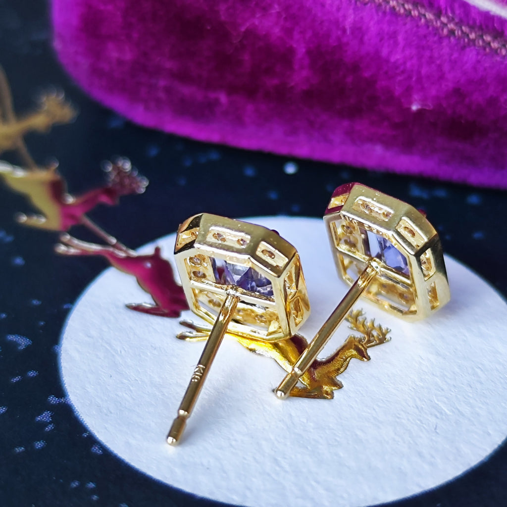 【お値下げ】天然タンザナイト 天然ダイヤモンド 18金ピアス