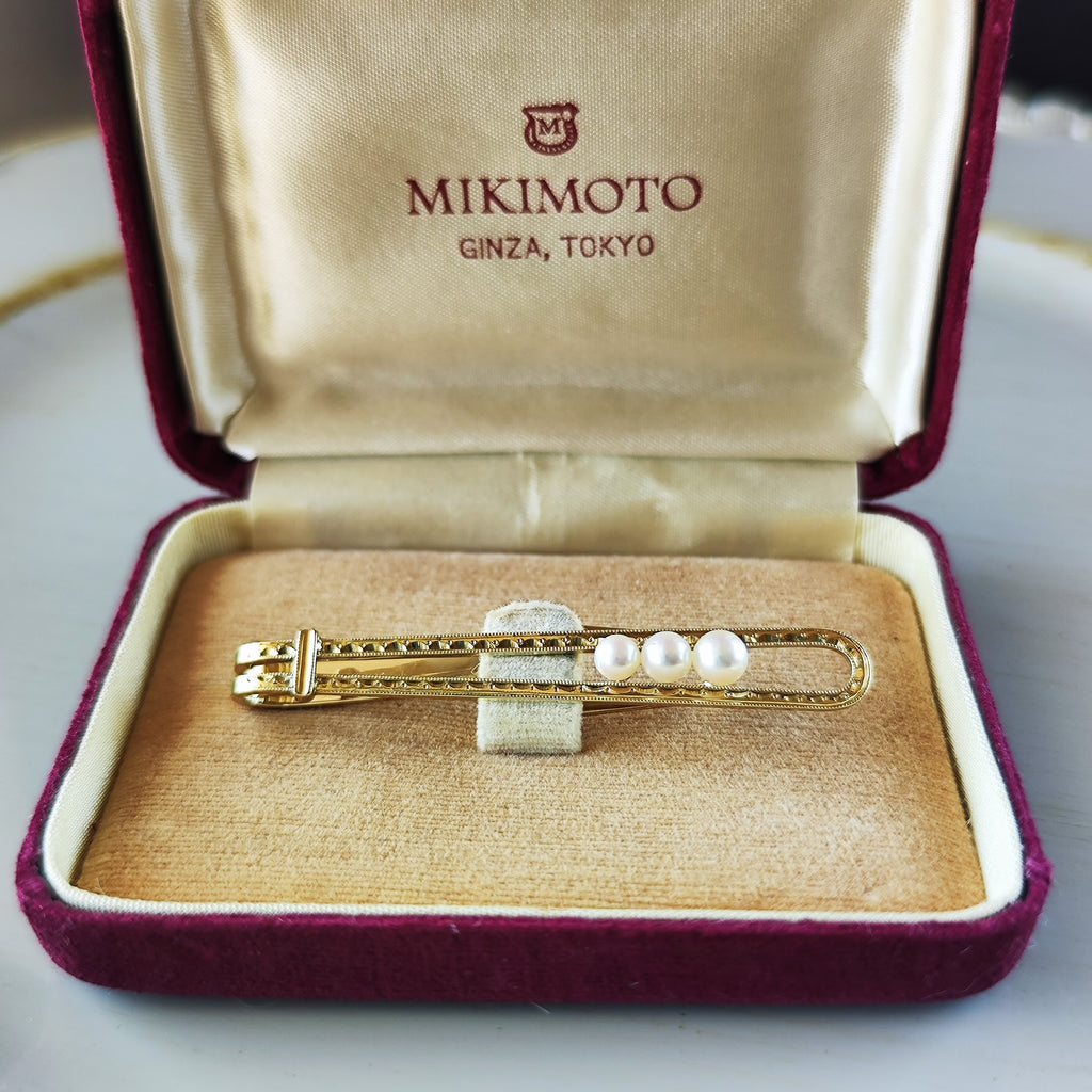 【オールドミキモト 】MIKIMOTO ミキモト あこや真珠 14金 タイピン