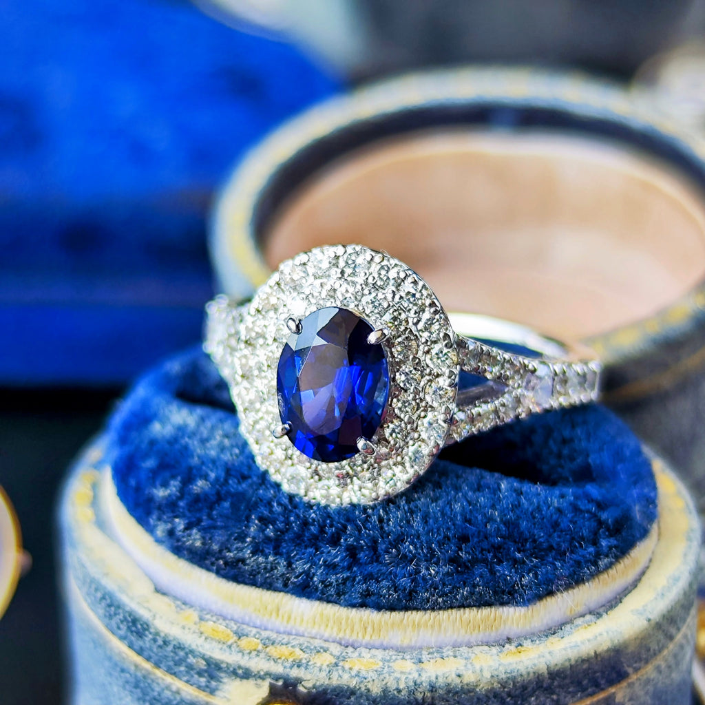 【ロイヤルブルー 大粒】天然サファイア 1.24ct 天然ダイヤモンド リング
