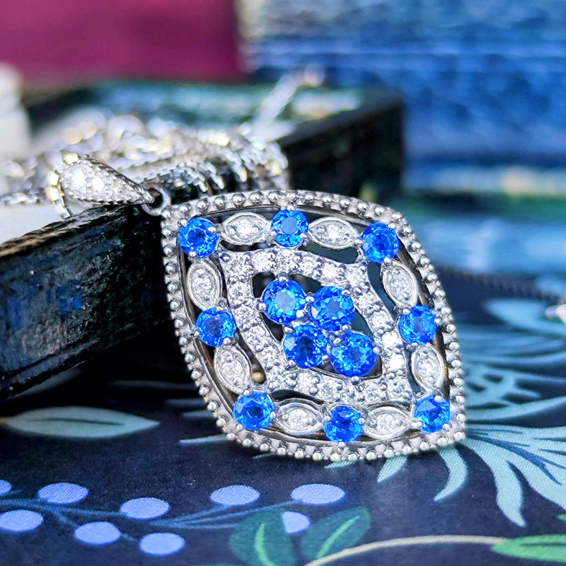 天然アウイナイト 天然ダイヤモンド ネックレス