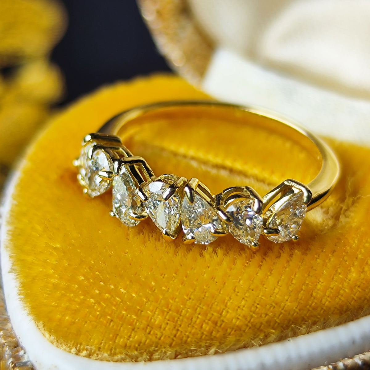 天然ダイヤモンド 1.0ct ペアシェイプ 18金リング