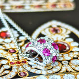 MIKIMOTO ミキモト 天然ルビー 天然ダイヤモンド パヴェ ネックレス