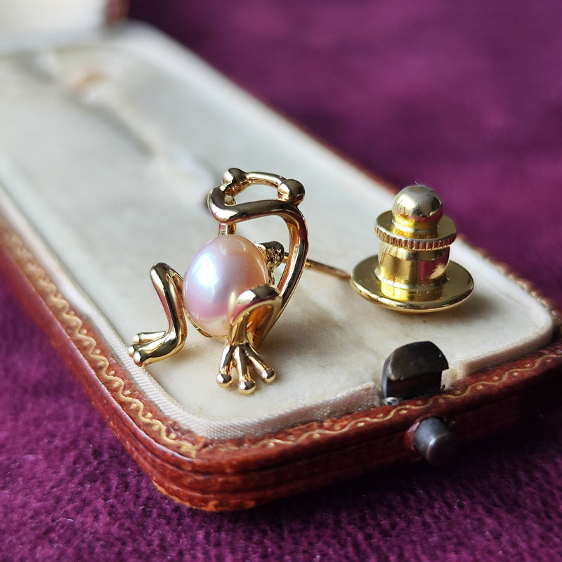 MIKIMOTO ミキモト カエルモチーフ ピンブローチ